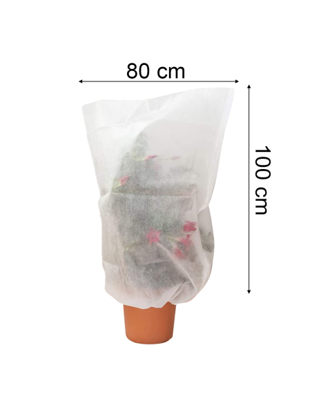 2pz Cappuccio di Protezione Pianta TNT 100X80 Sacchi Antigelo Telo Copri Piante