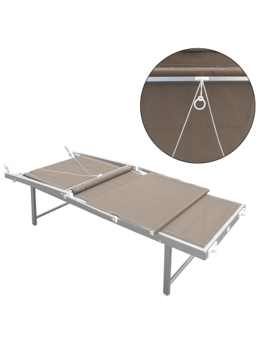 2pz Lettino Prendisole Mare LUXURIOUS Parasole...