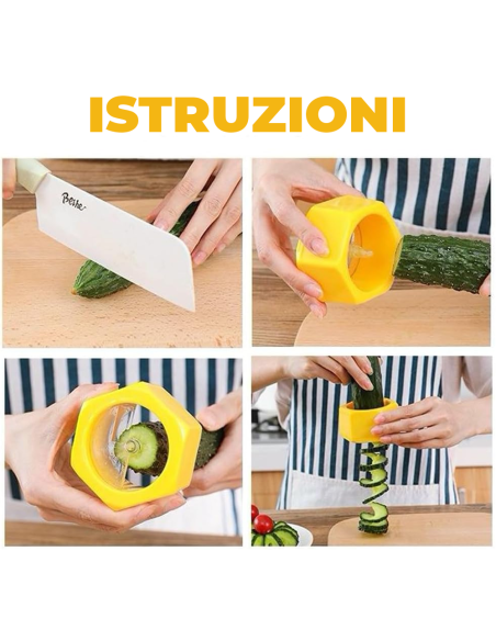 320068 Taglia zucchine e ortaggi a spirale a forma di dado tempera verdure