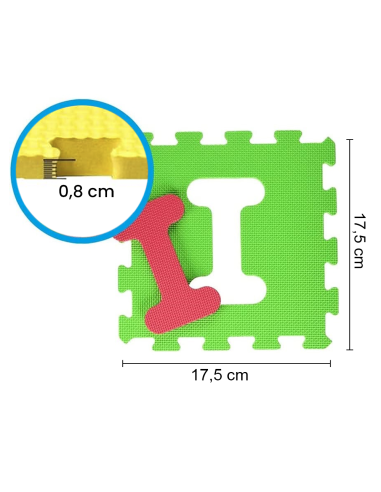 529052 Tappeto puzzle lettere e numeri 36 pz...