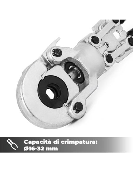 664754 Pinza pressatrice manuale per raccordi tubi multistrato con 4 inserti