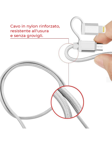 893267 Cavo 2 in 1 micro USB e adattatore...