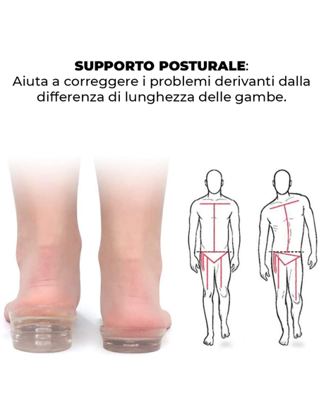 Alzatacco gel 10 pz per scarpe in silicone 5 cm in più