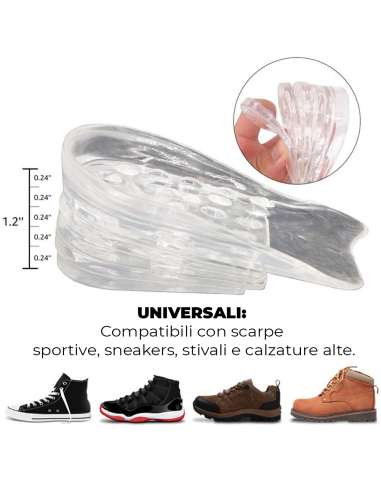 Alzatacco gel 10 pz per scarpe in silicone 5 cm...