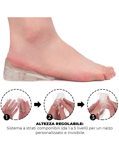 Alzatacco gel 10 pz per scarpe in silicone 5 cm...