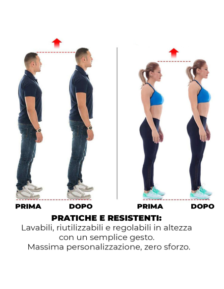 Alzatacco gel 10 pz per scarpe in silicone 5 cm in più