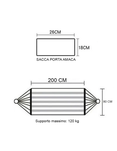 Amaca da giardino in cotone 276846 colorata L....