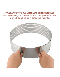 Stampo per torte 4361 anello regolabile da 16 a 20 cm in acciaio inox 2