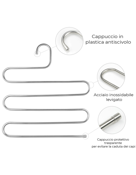 Appendino gruccia Cool Hanger 181149 organizer per vestiti salvaspazio 5 livelli