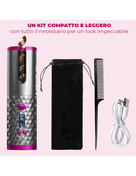 Arricciacapelli automatica Wireless 945126 Portatile ricci onde Ricaricabile USB