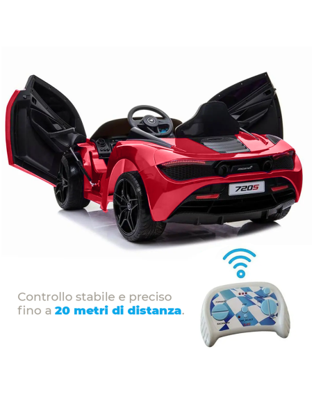 Auto Elettrica per Bambini MCLAREN 720S LT901 12V Telecomando Luci MP3 USB e AUX