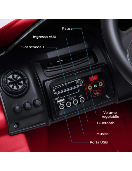 Auto Elettrica per Bambini MCLAREN 720S LT901 12V Telecomando Luci MP3 USB e AUX