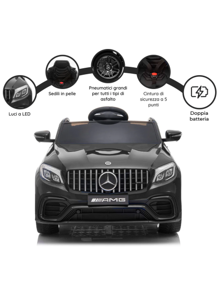 Auto Elettrica per Bambini Mercedes C63 LT896 con Telecomando Fari MP3-AUX-USB