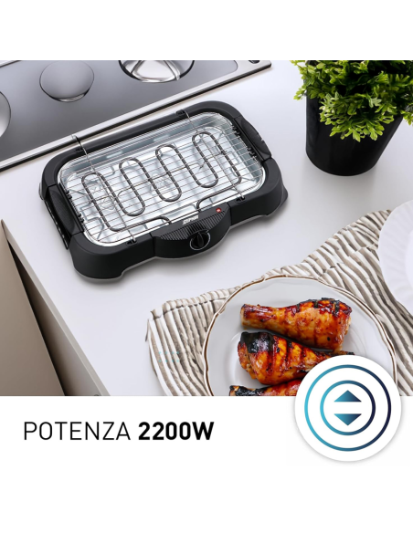 Barbecue da tavolo elettrico JORDAN griglia acciaio JGB304T1 max 2200W 47x28cm