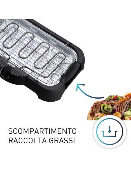 Barbecue da tavolo elettrico JORDAN griglia acciaio JGB304T1 max 2200W 47x28cm