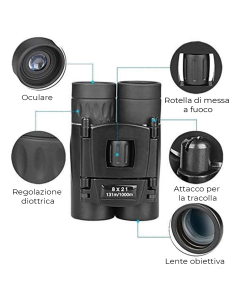 Binocolo 8x21 bullet compatto 174370 tascabile... 2