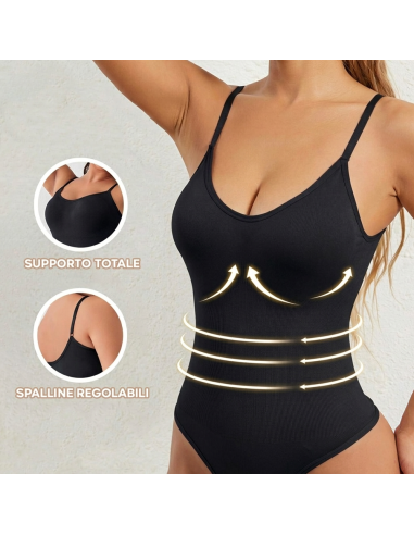 Body Contenitivo Donna con Spalline Regolabili...