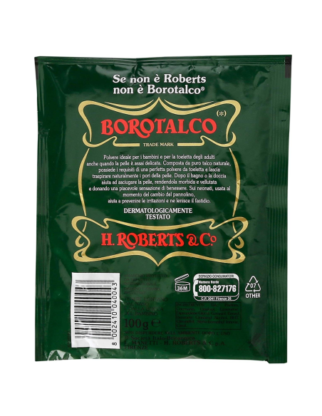 Borotalco Roberts Polvere per tutti i tipi di pelle Rinfrescante Busta da 100 gr