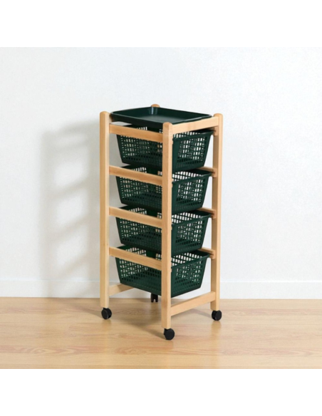 Carrello cucina 922-152 vassoi estraibili 4 cesti plastica 4 ruote 36x30xh82 cm