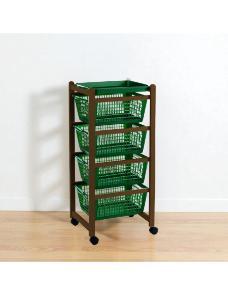 Carrello cucina 922-152 vassoi estraibili 4 cesti plastica 4 ruote 36x30xh82 cm