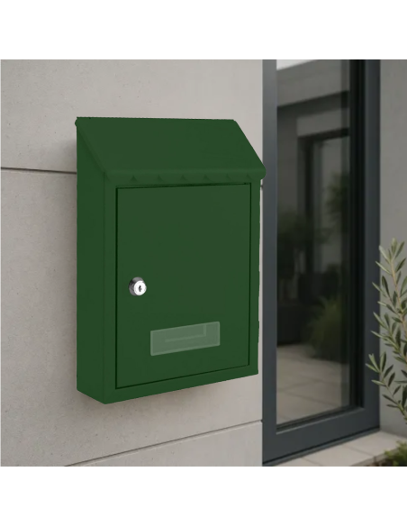 Cassetta postale in lamiera con serratura e tetto parapioggia WELKHOME