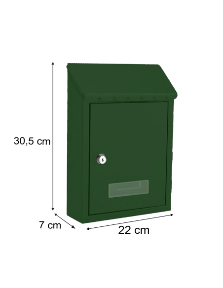 Cassetta postale in lamiera con serratura e tetto parapioggia WELKHOME