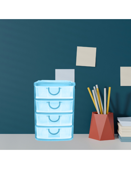 Cassettiera linea COCCINELLA 4 Piani 684203 plastica rigida colorata 13x17x18 cm