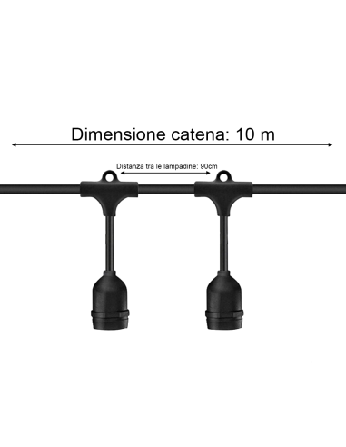 Catena per Luci Led da 10m Stringa per 10...