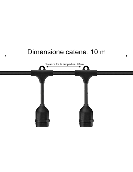 Catena per Luci Led da 10m Stringa per 10 Lampadine Illuminazione Decorativa