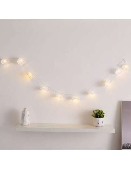 Catena Luci 10 ombrellini led da esterno 037189 a batterie 210cm per feste