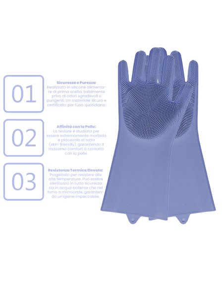 Coppia di Guanti in silicone 2 in 1 con spugna 183693 GLOVE BETTER multifunzione