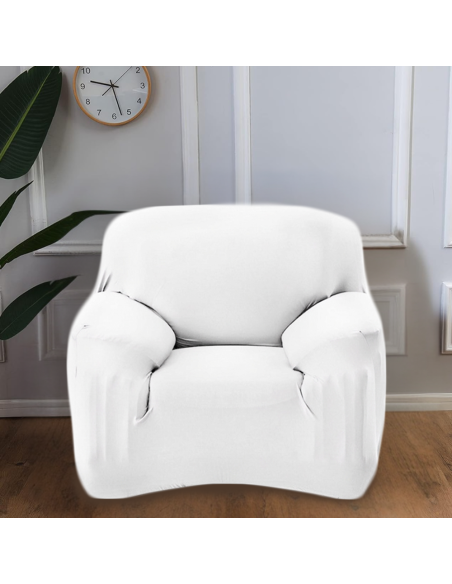 Copridivano monoposto 4351 tinta unita tessuto elastico facile da posizionare