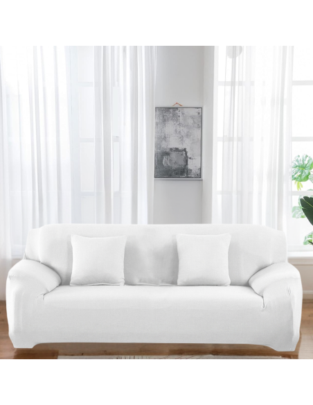 Copridivano tre posti 4353 tinta unita tessuto elastico facile da posizionare