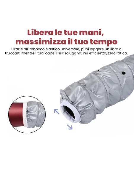 Cuffia Casco per capelli ricci 179832 diffusore da viaggio pieghevole