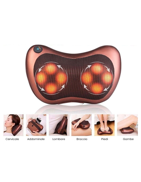 Cuscino Massaggiatore Elettrico Collo Schiena Gambe Braccia e Dolori Cervicali