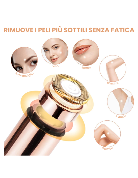 Depilatore facciale a forma di rossetto elimina peli depilazione rapida indolore