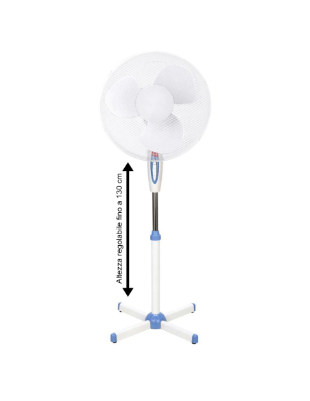 DGSUMMER Ventilatore piantana pala 40cm 3 velocità potenza 45W 130h cm con luce