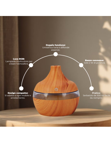 Diffusore aromateraputico Setablu da 300 ml con...