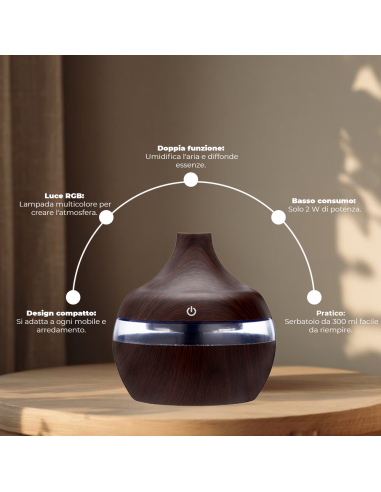 Diffusore aromateraputico Setablu da 300 ml con...