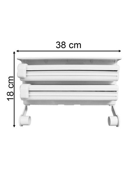Dispenser TRIPLE 870592 da parete alluminio pellicola carta e spezie BIANCO