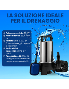 Elettropompa pompa professionale 7 metri cromata sommersa... 2