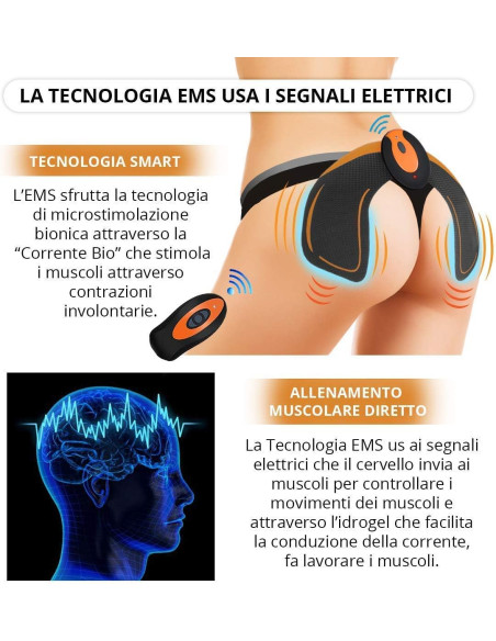 Elettrostimolatore glutei Perfect Hips 857930 portatile senza fili 15 livelli