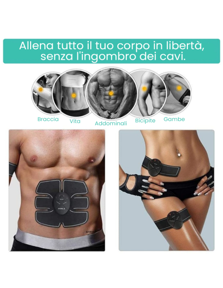 Elettrostimolatore tonificante Smart Fitness 365413 addominali braccia gambe