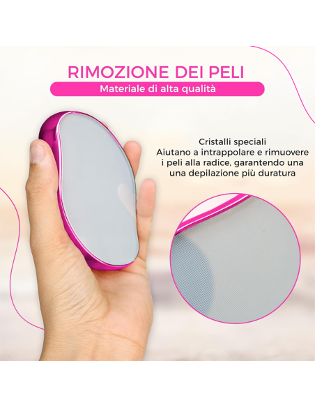 Epilatore Cristallo Indolore Viso e Corpo Esfoliante Riutilizzabile in Pietra