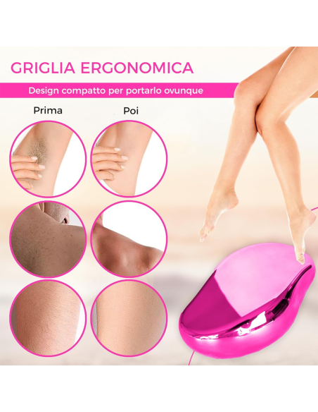 Epilatore Cristallo Indolore Viso e Corpo Esfoliante Riutilizzabile in Pietra