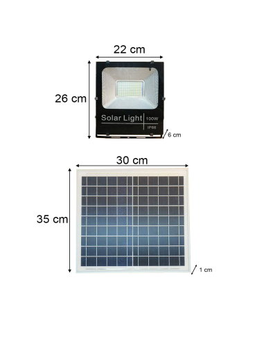 Faro 100W led fredda energia solare 011100 con...