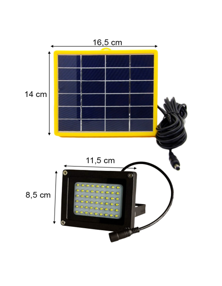 Faro led 10 W 370 lumen con pannello fotovoltaico da esterno luce fredda