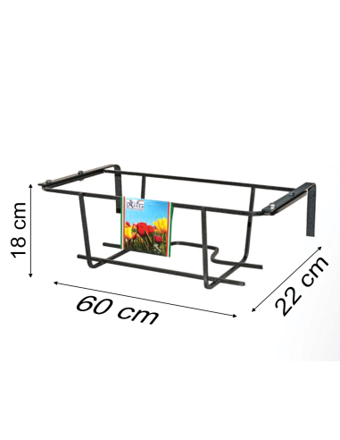 Fioriera balconiera TULIPANO 22x60x18 cm Iron...