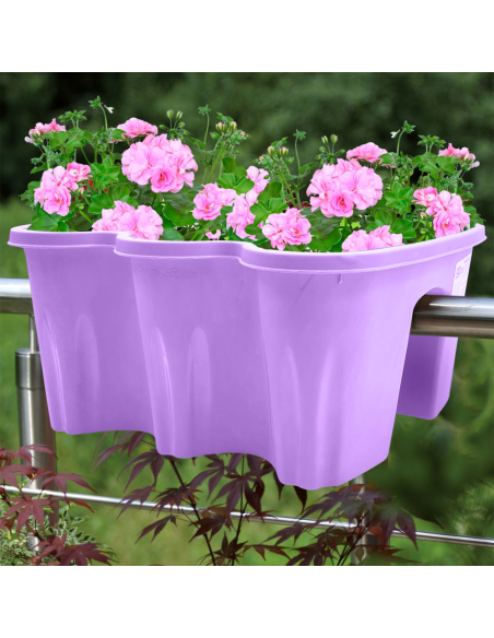 Fioriera da balcone rettangolare art. 120347 plastica polipropilene 37x28x20cm