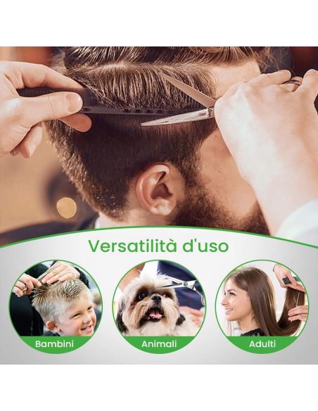 Forbici da barbiere 154990 OMNIA ACCIAIO inox 16cm lama retta hairstyle